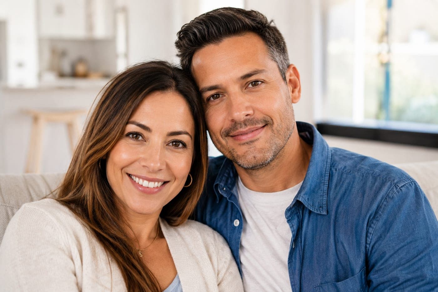 A confident, relaxed couple