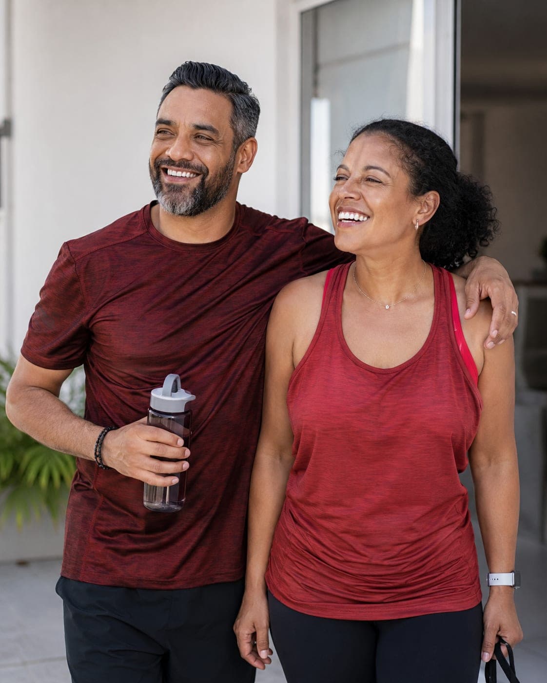 A man and woman feeling energized and confident